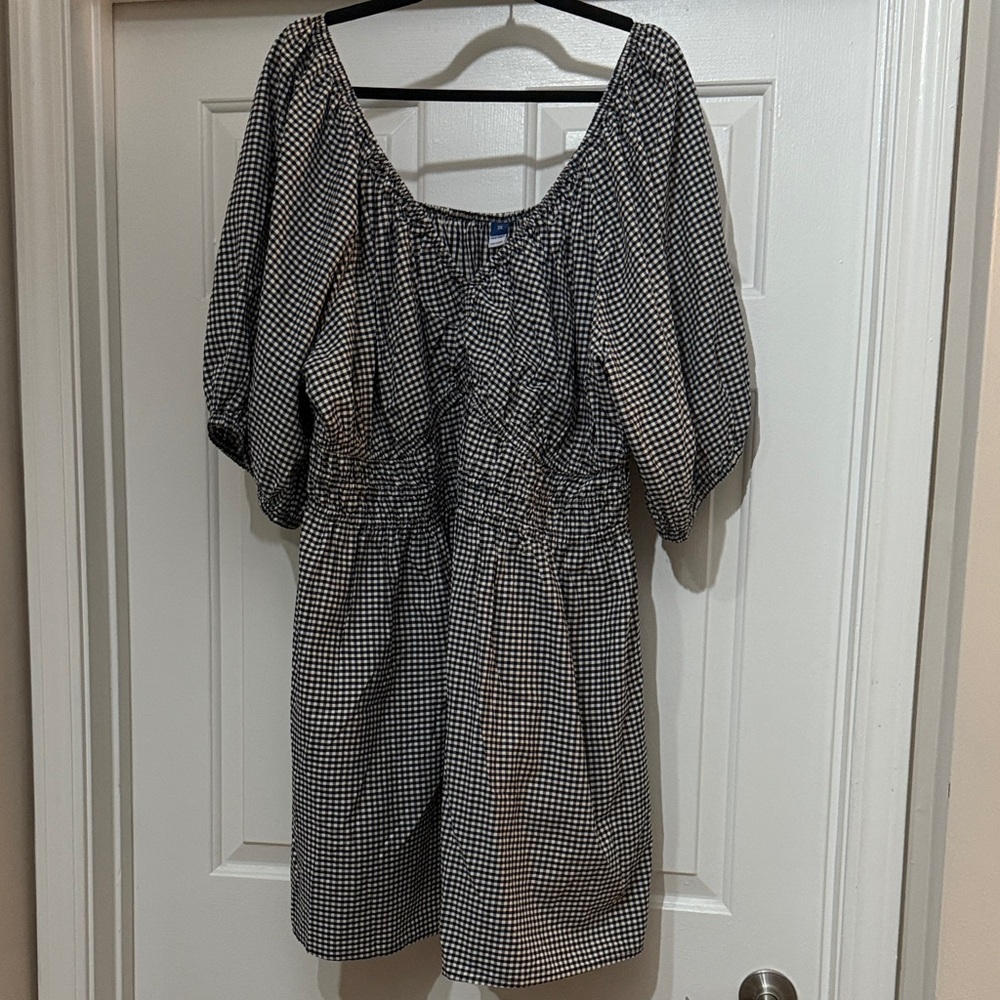 Old Navy Black and White Gingham Mini Dress